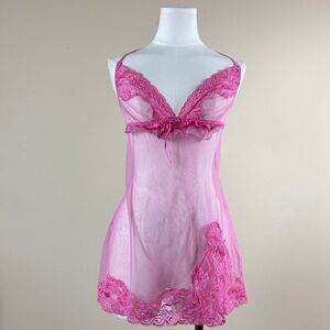 Gyaru Himekaji Fairy Dainty Girly Pink Halter Fredericks of Hollywood Slip Dress